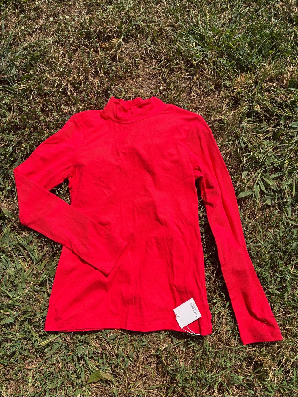 Womens large Long Sleeve Red Turtleneck Top